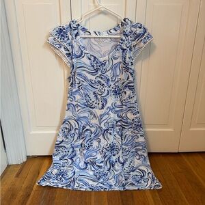 Lilly Pulitzer Blue and White Swirl Dress